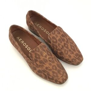 AEROSOLES Leopard Loafers Slip On Flats Animal Print Brown Tan Women’s Size 7